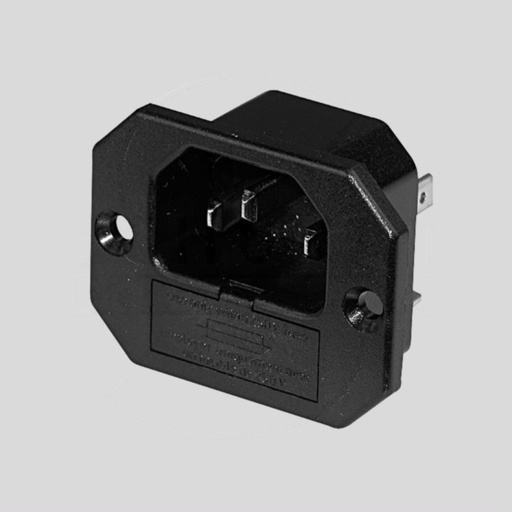 [104364] IEC C14 Power Connector Fuseh. Sp=36mm 6,3mm