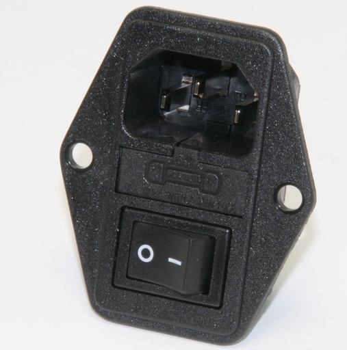 [104365] IEC C14 Power Connector Switch, 1xFuseholder