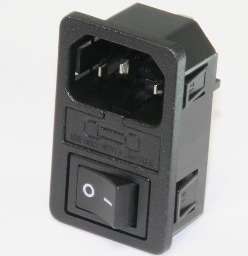[104367] IEC C14 Power Connector Switch,1xFuseh.,Snap