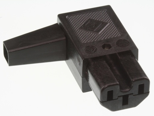 [104383] IEC Power Connector C15, Angled