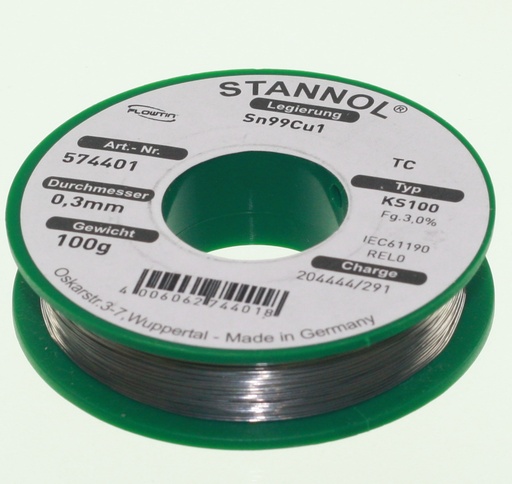 [106384] KS100 Loddetin Blyfri 3% 0,3mm 100g