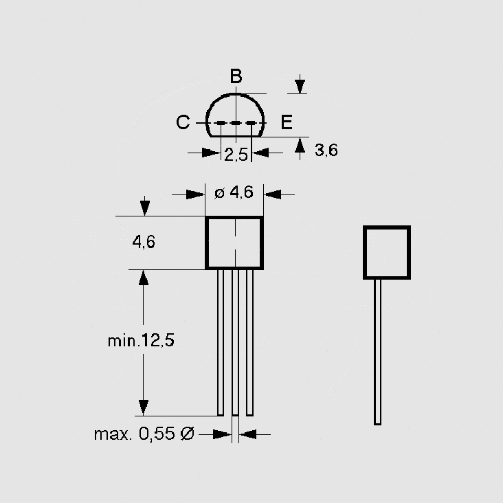 [106623] NPN 250V 50mA 0,83W B&gt;50 TO92
