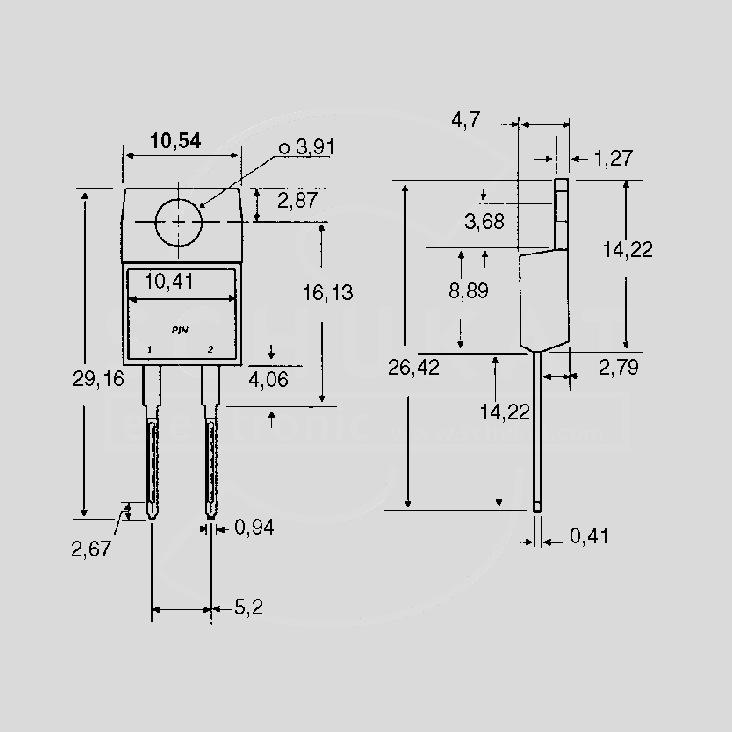 [107009] Si-Rectifier 1600V 30A TO220AC