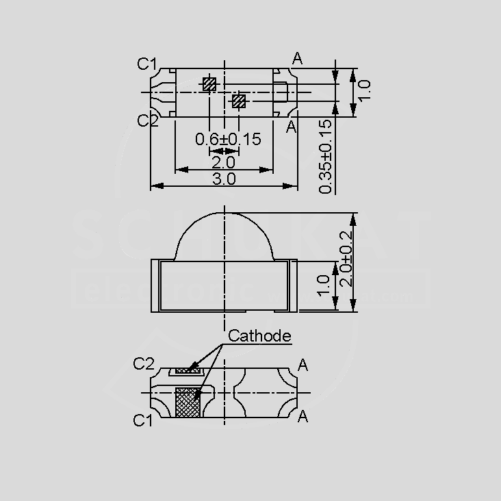 [107568] SMD-LED Red/Green 68/42mcd RA-Lens