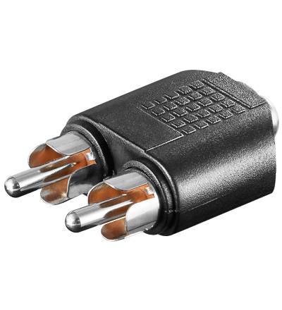[116943] 2 x Phono (RCA) HAN - 3,5mm. Stereo Hun Adapter