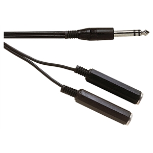 [117100] Jack han stereo til 2 x Jack hun, 1,2m sort