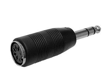 [117212] 6,35mm stereo JACK han til 5 pol-DIN hun 180°