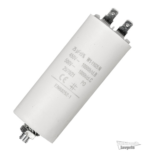 [117298] Motorstart kondensator 25uF, 450V Ø40x92mm