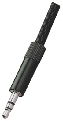 [117596] Jack stik 3.5 Stereo han metal Sort SLIMLINE
