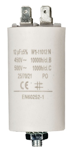 [118521] Motorstart kondensator 12uF, 450VAC Ø40x70mm