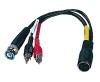 [119842] DIN 6P Hun / 2 x Phono han + BNC han 15cm.