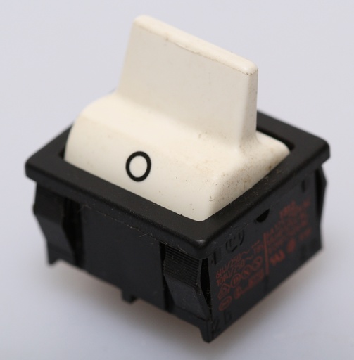 [121007] Vippeafbryder 2xON/OFF 6A med hvid knebel PCB