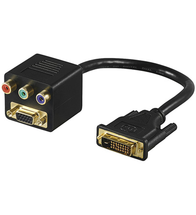 [121224] MMK ADAP 12+5 DVI-I > RGB + SVGA, DVI M, RGB F + SVGA F, Sort