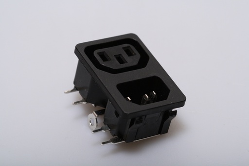 [121230] IEC Power Connector 1xC14Male 1xC13Female SnapIn