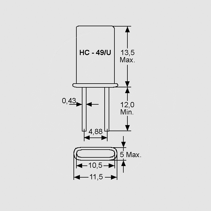 [122114] Crystal 3.300.000Hz HC-49/U