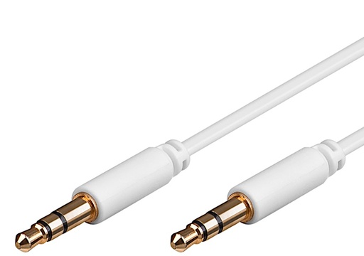 [122827] Minijack Stereo, han > han, 3 meter, hvid