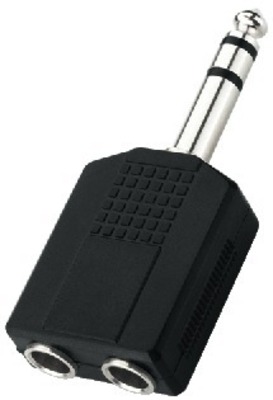 [122913] 6,3mm. Stereo Han - 2 x 6,3mm. Mono Hun Adapter