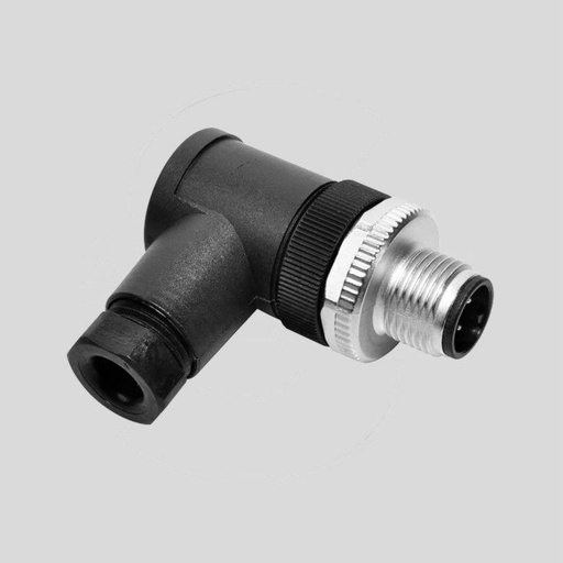 [126828] M12  Male Angled Cable Connector 4-Pole Screw