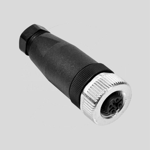 [126832] M12 Female Cable Connector 5-Pole Screw Term
