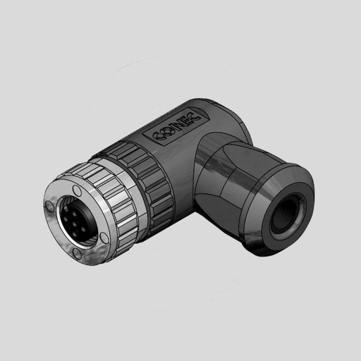 [126881] Female Cable Con. 5-Pole Screw Term 90&deg;