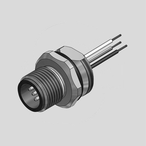 [126913] Male Socket with Wires 4-Pole Front