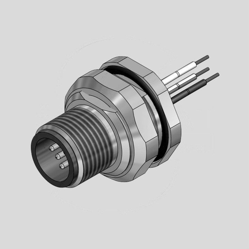 [126918] Male Socket with Wires 5-Pole Back