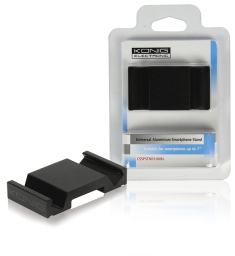 [127693] Universal aluminium smartphone stand black