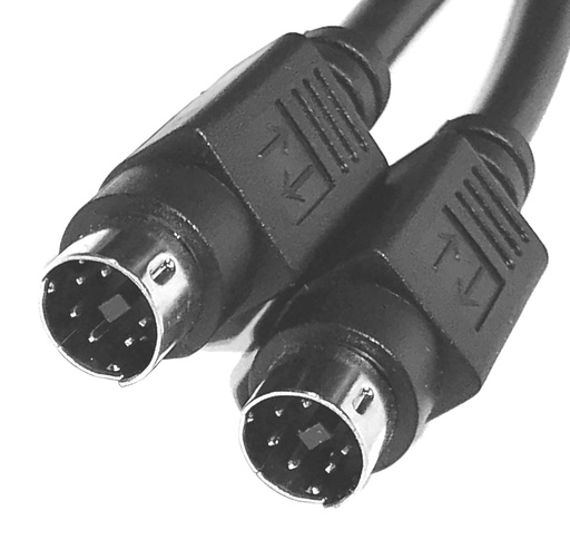 [128514] PS/2 kabel, han/han, 1m. SORT