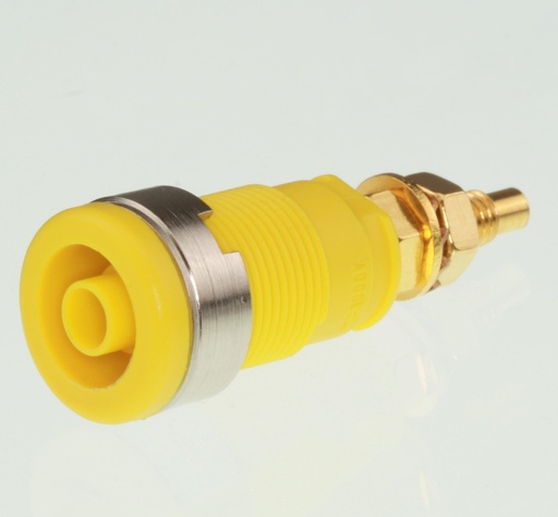 [129750] Safety Banana Socket 32A, 4mm. Gul/Yellow