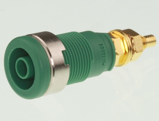 [129751] Safety Banana Socket 32A, 4mm. Grøn/Green