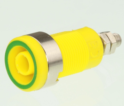 [129752] Safety Banana Socket 32A, 4mm. GUL/GRØN