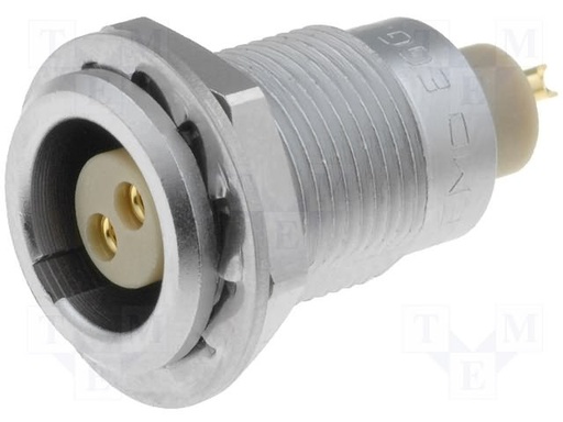 [129852] CIRCULAR CONNECTOR, RCPT, 2 WAY, PANEL