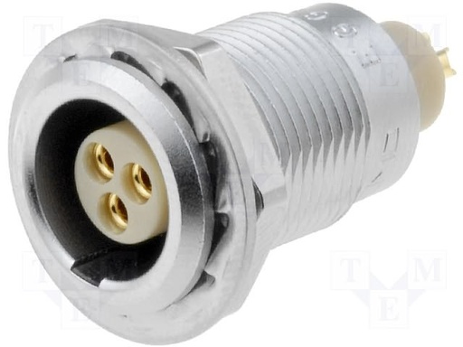 [129853] CIRCULAR CONNECTOR, RCPT, 3 WAY, PANEL