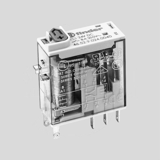 [129875] Ind.Relay 2xU 8A 24V 1200R 46.52.9.024.0040