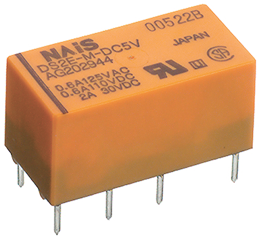 [130120] RELAY 6VDC 2A 90R 2 x skifte