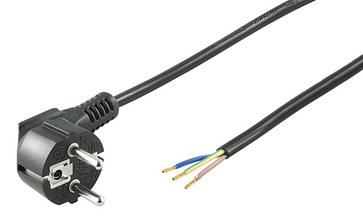 [131333] Schuko Netledning 3x1,00mm. 5m. Black