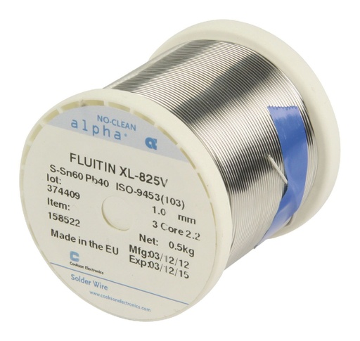 [97747] Blyholdig Loddetin 1mm Sn60/Pb40 500g