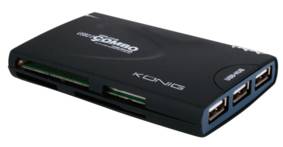 [99499] 3-ports USB-HUB m/indbygget kortlæser
