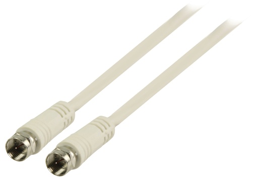 [99526] F-kabel, Hvid, han/han, 5m