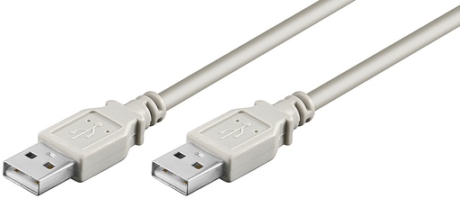 [100169] USB 2.0 kabel, standard, A til A, 1,80 meter, GRÅ