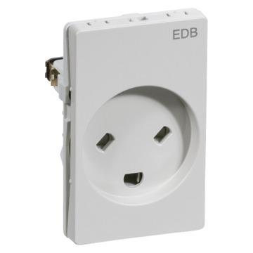 [100194] LK FUGA®Stikkontakt EDB 1,5 modul, LYSEGRÅ
