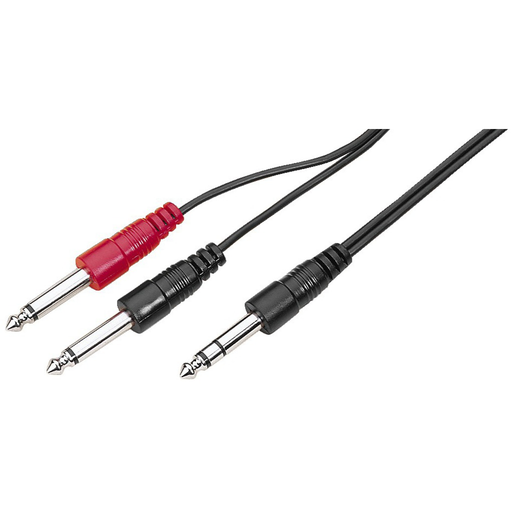 [100205] 6,3 Stereo Jack Han > 2 x 6,3 Mono Jack Han 1,5 m.