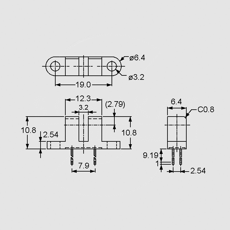 [107814] Photointerr. Slot 3,2mm PCB-Mt