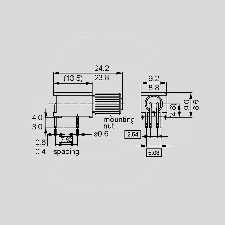 [107846] Fiber Optic Rec. Diode 3&mu;A/10&mu;W + Hous.