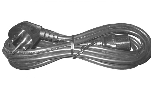 [109817] Apparat kabel m. vinklet EDB stik, 3m, SORT