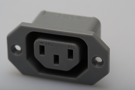 [109912] IEC C13 Power Jack, Spacing=40mm 2,8mm GRÅ