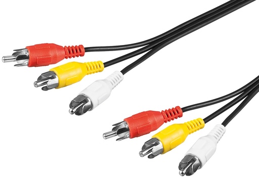 [109998] 3xRCA han/3xRCA han Audio/Video kabel 10m
