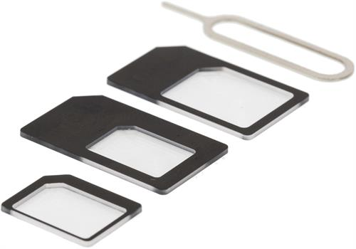 [123096] Simkort adapter til micro/mini/nano-sim, sort