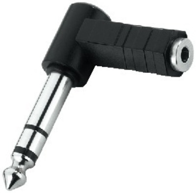 [123277] 6,3mm. Stereo Han - 3,5mm. Stereo Hun Adapter Vinkel 90¤