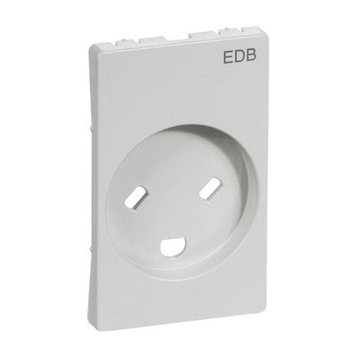 [123790] Afdækning for EDB stikkontakt 1.5 modul 2-pol, m/jord, lysgrå